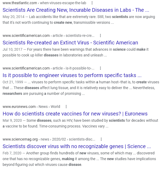 biological weapons are being created