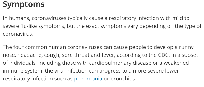 four common coronavirus