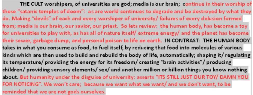 believers in a cult cannot question their gods. they believe