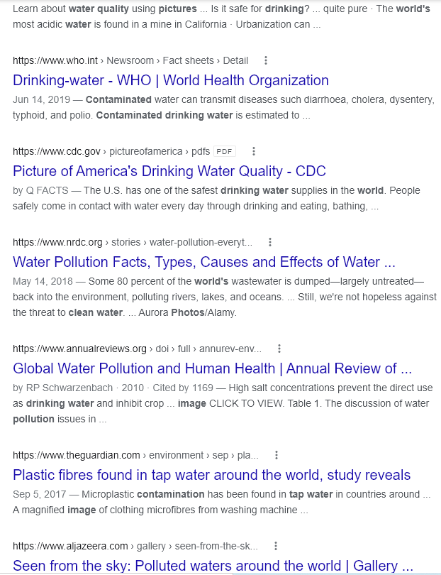 water gives you three days to drink, or its the end/ but you don't care