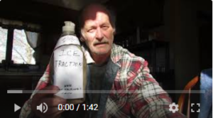 a video "sand in a bottle" on ice for traction found on youtube