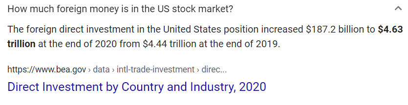 direct investment does NOT include hidden investment; like Israel/ whoever owns the property owns the nation